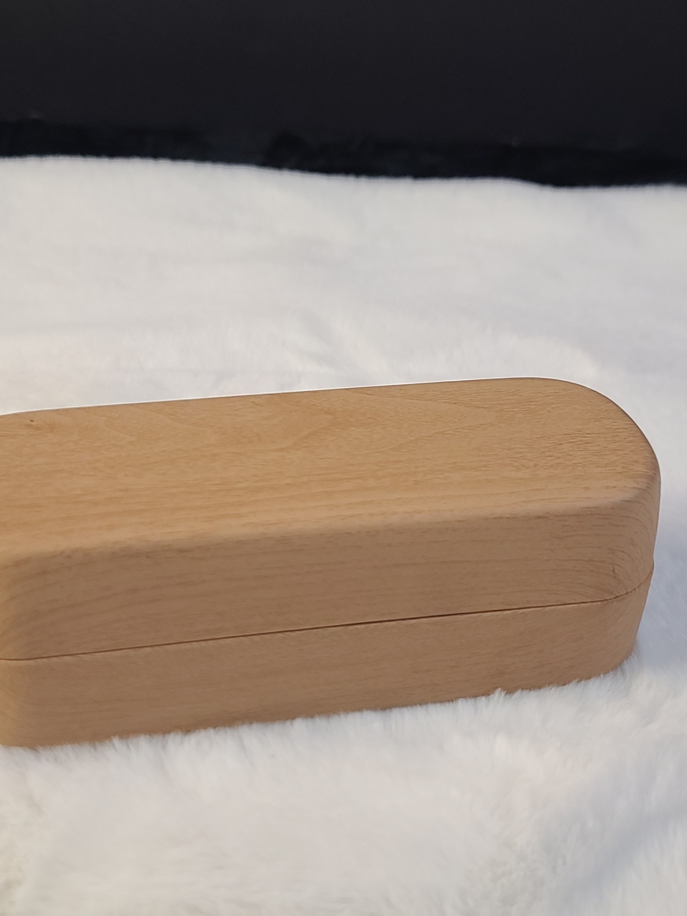 Source Unknown Light Wood Eyeglass Case